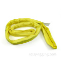 Yellow 3ton Polyester Flat Cargo Round Webbing Sling